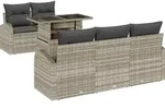 vidaXL Gartensofa-set mit Kissen 6 pcs Hellgrau Poly Rattan - Hellgrau