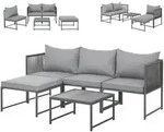 SVITA DETROIT Gartenm&ouml;bel Set Polyrattan Lounge Modular Ecksofa Chaiselongue...