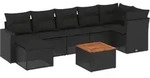 vidaXL 8-tlg. Garten-Sofagarnitur mit Kissen Schwarz Poly Rattan - Schwarz