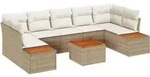vidaXL Gartensofa-set mit Kissen 8 pcs Beige Poly Rattan - Beige