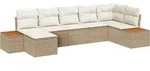 vidaXL Gartensofa-set mit Kissen 7 pcs Beige Poly-Rattan - Beige