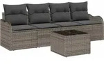 vidaXL Gartensofa-set Grau Poly-Rattan - Grau