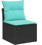 vidaXL Sofa Set 4 pcs Schwarz Poly-Rattan - Schwarz
