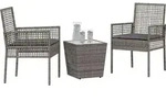 vidaXL Garten Bistro Set 3 pcs Grau Poly-Rattan - Grau