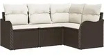 vidaXL Gartensofa-set mit Speicher 4 pcs Braun Poly-Rattan - Braun