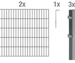 Alberts Doppelstabmatten Zaun, H&ouml;he 120 cm, L&auml;nge 4 m, Zaun-Komplettset zum