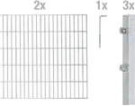 Alberts Doppelstabmatten Zaun, H&ouml;he 80 cm, L&auml;nge 4 m, Zaun-Komplettset zum