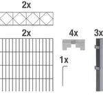 Alberts Doppelstabmattenzaun Bergen, H&ouml;he 160 cm, L&auml;nge 4 m, 2 m Matte,...