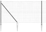 vidaXL Schwei&szlig;drahtzaun mit Spikes 25 x 1,2 m (B x H) - Grau