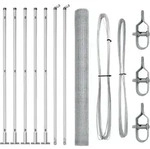 vidaXL Geschwei&szlig;ter Drahtzaun mit Betonfundament 10 x 1,6 m (B x H) - Silber