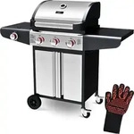 deluxe4home&reg; Gasgrill BBQ Grillwagen mit Deckel I 3+1 Seitenbrenner XXL Grill