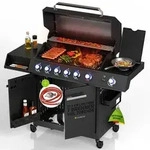JUSKYS&reg; Gasgrill Tennessee 6+1 mit Edelstahlbrennern & LED-Regler und...