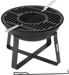 Gusseiserne Holzfeuerschale mit Grillrost &Oslash; 50 cm &ndash; 2-in-1 Feuerstelle &
