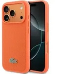 H&uuml;lle iPhone 17 Pro Lacoste Iconic Petit Pique orange Logo Metall Magsafe -