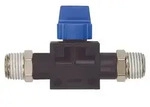 Riegler 3/2-Wegeventil &raquo;Blaue Serie&laquo;, AG/AG R 3/8, Gewindebeschichtung