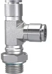 Riegler T-Steckverschraubung, L-Form, drehbar, G 3/8 a., Schlauch-&Oslash; 10, ES