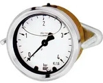 Riegler Glyzerinmanometer, Dreikantfrontring, G 1/2 exzent., 0-250,0 bar, &Oslash; 100