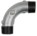 Riegler Bogen 3, lang, 90&deg;, AG/AG, R 1 1/2, schw. Temperguss feuerverz.