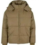 Urban Classics Winterjacke Herren Puffer Jacket With Flap Hood oliv S - Gr&uuml;n - S