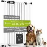 BOMI&reg; Tierschutzgitter Merle mit Katzenklappe 73-161 cm ohne Bohren | Zum...