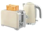 HOMCOM Wasserkocher Toaster Set, 2200 W, 1,7 L Wasserkocher, 2 Scheiben Toaster...