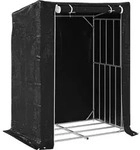vidaXL Brennholzregal mit Regenschutz 150x100x200 cm Verzinkter Stahl - Schwarz