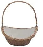 vidaXL Holzkorb mit Tragegriff 57 &times; 46 &times; 52 cm Braun Weide - Braun