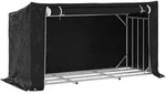 vidaXL Brennholzregal mit Regenschutz 200,5x80,5x110,5 cm - Schwarz