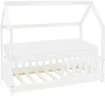 ML-Design Kinderbett 70x140 cm mit Matratze, Rausfallschutz, Dach und...