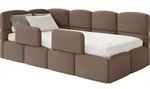 Selsey Cloudy &ndash; Kinderbett 120 cm, Bettkasten, 2x Rausfallschutz, Velours,...
