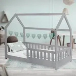 ML-Design Kinderbett 80x160 cm mit Rausfallschutz, Dach und Lattenrost,...