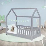 ML-Design Kinderbett 70x140 cm mit Rausfallschutz, Dach und Lattenrost,...