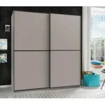 Schwebete&uuml;renschrank Ulm Saharagrau Schwarz 180 cm - Grau