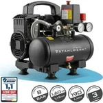 STAHLWERK Kompressor mit 3 L Tank (ST-38 Pro) &ndash; &ouml;lfrei & leise, 8 bar,