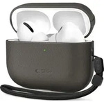 Tech-Protect NaturalFit Lederh&uuml;lle f&uuml;r AirPods Pro 3 mit Trageband Gr&uuml;n - Grau