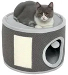 PawHut Kratztonne 30 cm Hoch Katzentonne mit H&ouml;hle, f&uuml;r Katze bis 5 kg - Wei&szlig;