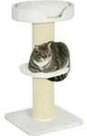 PawHut Katzenbaum klein 91cm Kratzbaum mit Katzenbett, Plattform Wolle Creme - Creme