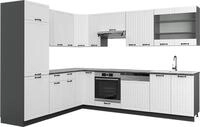 Eckk&uuml;che Vicco Fame-Line Wei&szlig; Landhaus/Anthrazit 287 x 227 cm ohne Arbeitsplatte,