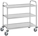 Royal Catering RCSW 3A 3-Etagen Cateringwagen bis 150kg aus Edelstahl - Silber