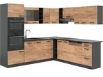 Eckk&uuml;che Vicco R-Line Goldkraft Eiche 247 x 46 cm ohne Arbeitsplatte, Model...