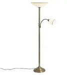 Klassische Stehleuchte Bronze mit Opalglas 2 Flammig Katarina - Bronze