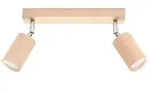 Deckenleuchte, Holz, braun, Spots verstellbar, L 30 cm