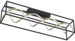 LED Deckenleuchte, schwarz, gold, dimmbar, Fernbedienung, L 90 cm