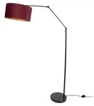 Stehleuchte Schwarz Verstellbar mit Rotem Schirm und Goldener Innenseite 50cm...
