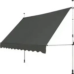 COSTWAY Klemmmarkise 350cm breit mit Handkurbel, h&ouml;henverstellbar...
