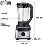 Braun PowerBlend 7 JB 7568, Tischplatten-Mixer, 2 l, Pulsfunktion, Eis-Crusher, 0,85