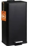 2.02 Treteimer aus Metall in eckig - 30 Liter - M&uuml;lleimer in schwarz (30...