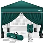 tillvex Pavillon 3x3m Gr&uuml;n - mit 4 Seitenteilen wasserdicht | Pop-Up...