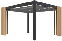 Sojag Lito 1012 freistehende Pergola 3x3,5 mit Sonnensegel Holzoptik