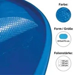 Solarplane, Solarfolie, Luftpolsterabdeckung f&uuml;r Pool oval 810x470 cm, 230 &mu;m -
